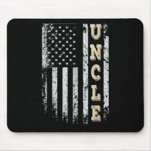 Uncle Vintage American Flag Fathers Day 4th Of Jul Mouse Pad