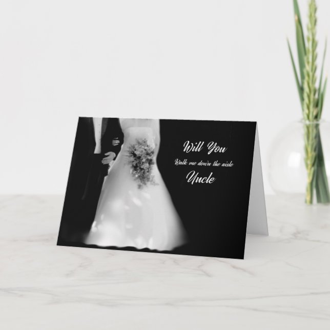 Uncle Will You Give Me Away Bridal Wedding Invitation (Front)