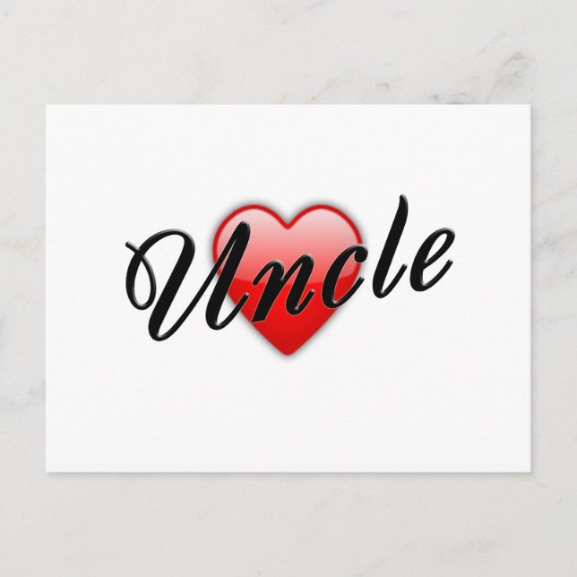 Uncle with Heart Graphic Postcard (Front)