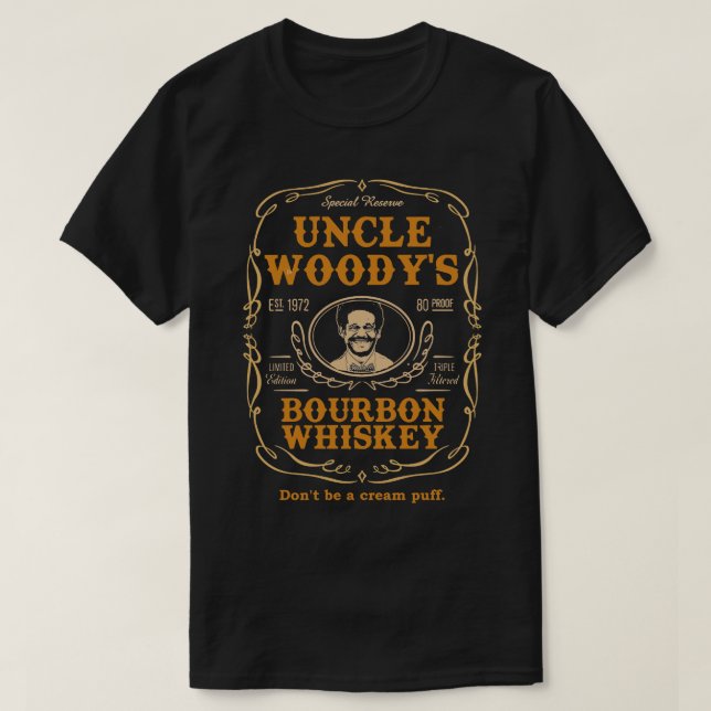 Uncle Woodys Bourbon Whiskey T-Shirt (Design Front)
