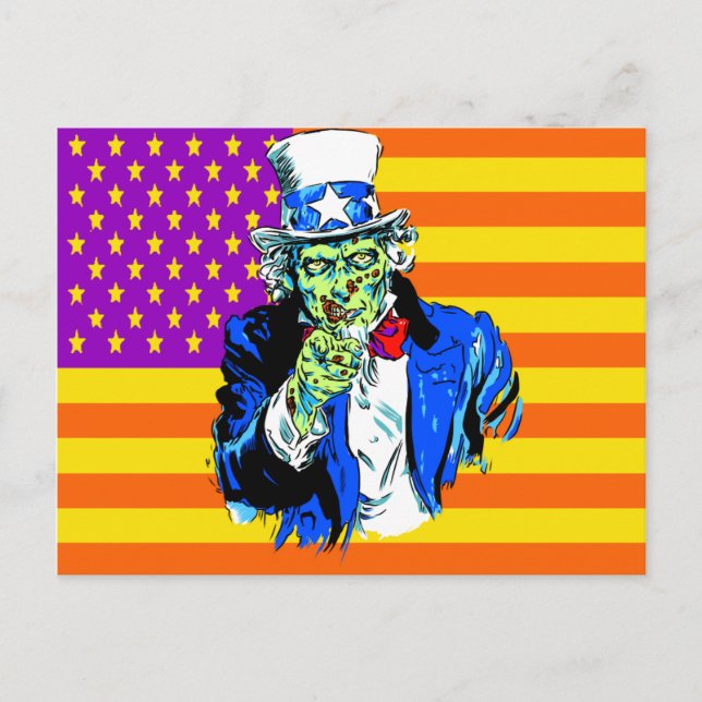 Uncle Zombie Sam Postcard (Front)