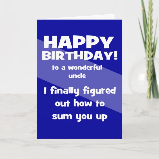 uncle's birthday greeting card (Front)
