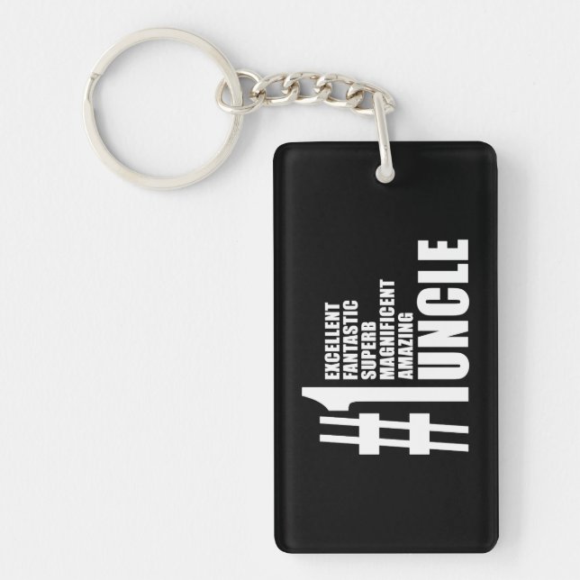 Uncles Birthdays Gifts : Number One Uncle Keychain (Front)