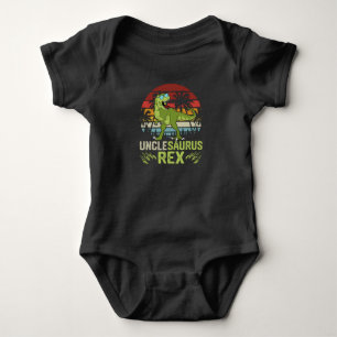 Unclesarurus Rex   Cool Retro Dinosaur Design Baby Bodysuit