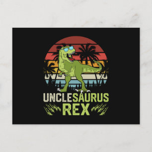 Unclesarurus Rex   Cool Retro Dinosaur Design Postcard