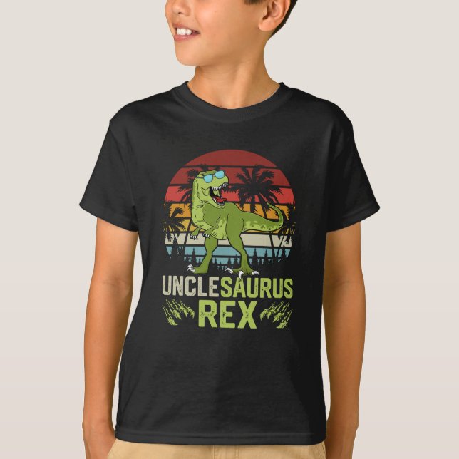 Unclesarurus Rex | Cool Retro Dinosaur Design T-Shirt (Front)