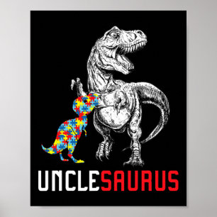 Unclesaurus Autism Awareness Uncle Saurus Family G Poster