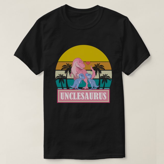 UNCLESAURUS Dinosaur T-Rex Fathers Day T-Shirt (Design Front)