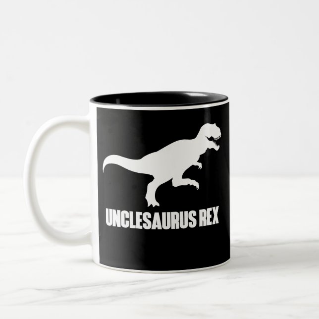 Unclesaurus Rex Funny T for Uncles Two-Tone Coffee Mug (Left)