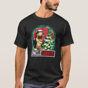 Unclesaurus Santa Uncle Dinosaur T Rex Xmas Tree L T-Shirt