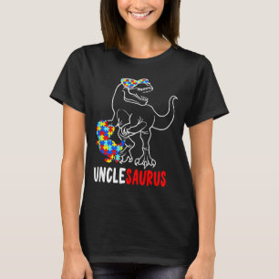 Unclesaurus T Rex Dinosaur Autism Awareness Uncle T-Shirt