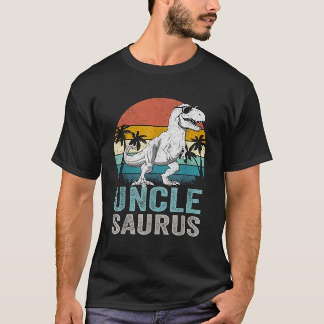 Unclesaurus T Rex Dinosaur Uncle Saurus Family Mat T-Shirt (Front)