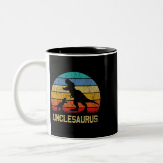 UncleSaurus T Rex Dinosaur Uncle Saurus Family Mat Two-Tone Coffee Mug
