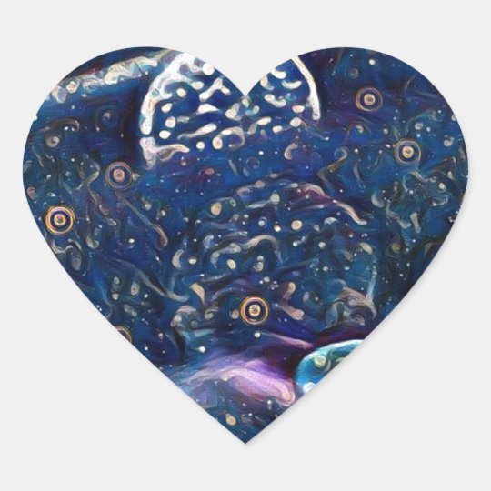 Uncommon Alien Worlds Abstract Photography Heart Sticker