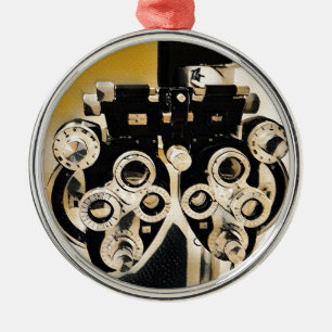 Uncommon  Artistic Optometry Exam Lenses Metal Ornament