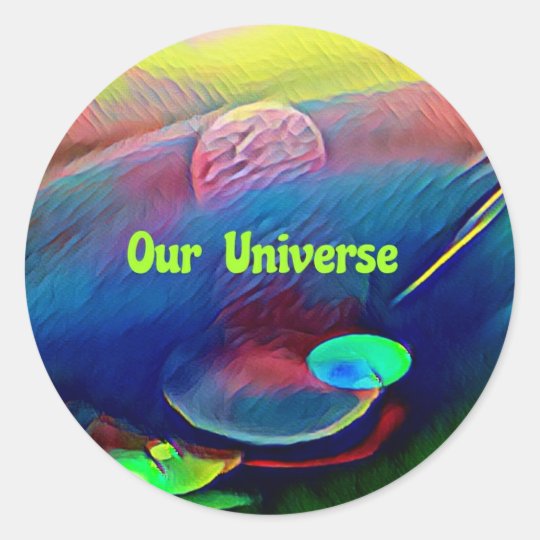 Uncommon Bright Rainbow Our Universe Abstract Classic Round Sticker