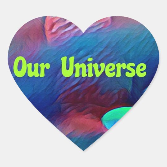 Uncommon Bright Rainbow Our Universe Abstract Heart Sticker