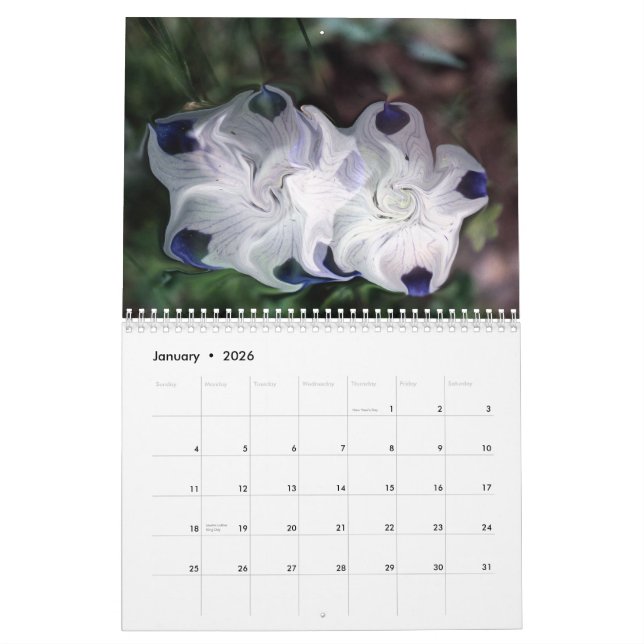 uncommon flower images calendar (Jan 2026)