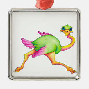 Uncommon Ostrich Metal Ornament