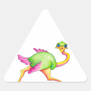 Uncommon Ostrich Triangle Sticker