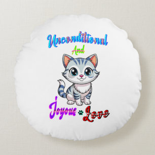 Unconditional And Joyous Love Round Pillow