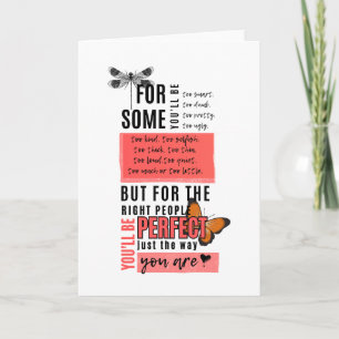 Unconditional love & acceptance friendship quote  card
