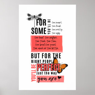 Unconditional love & acceptance friendship quote poster