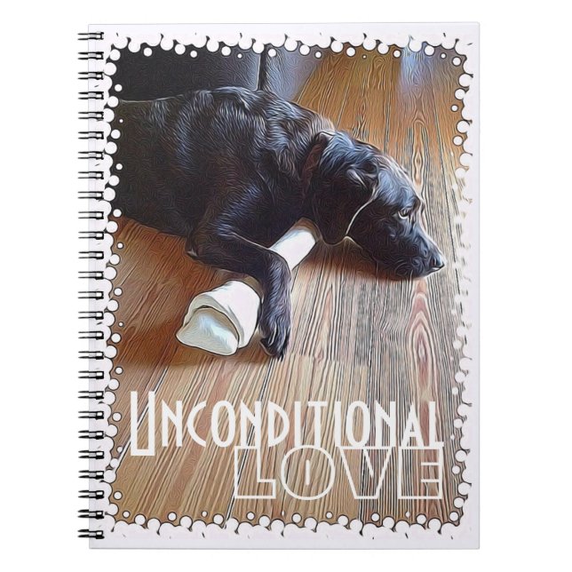 Unconditional Love Chocolate Labrador Retriever Notebook (Front)
