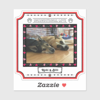 Unconditional Love Dog Photo with Hearts & Paws