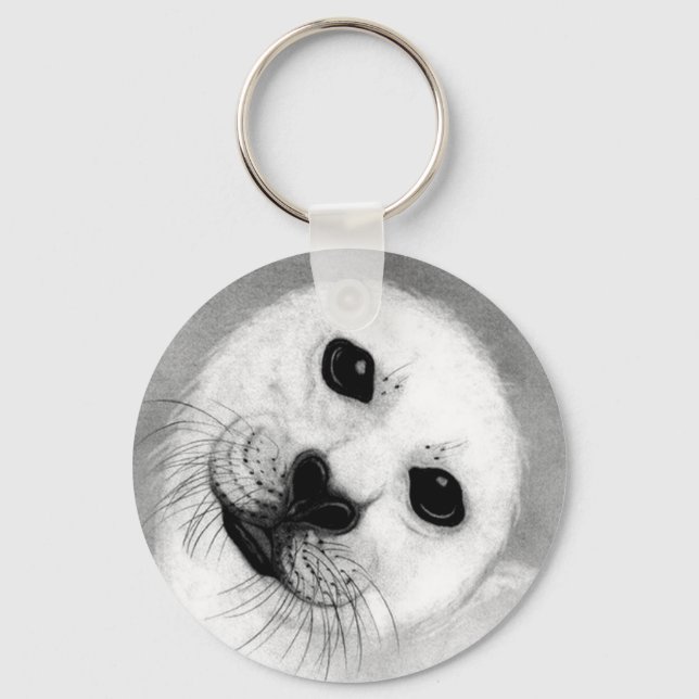 Unconditional Love Harp Seal Keychain (Front)