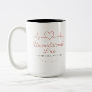 Unconditional Love – Heartbeat Design Two-Tone Mug