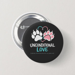 Unconditional Love Paw Heartbeat Custom Pet Name B 2 Inch Round Button