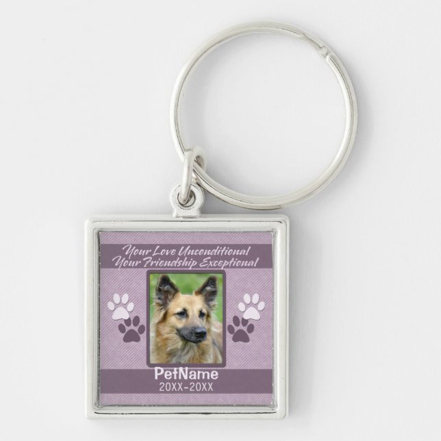 Unconditional Love Pet Sympathy Custom Keychain (Front)