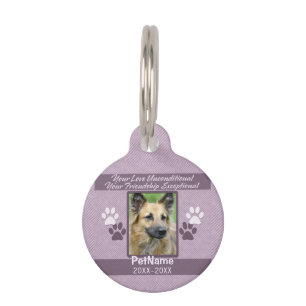 Unconditional Love Pet Sympathy Custom Pet Tag