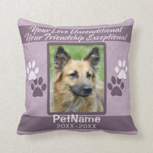 Unconditional Love Pet Sympathy Custom Throw Pillow