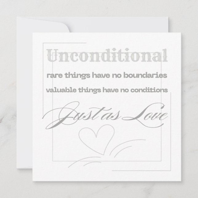 Unconditional Love Quote  Invitation (Front)