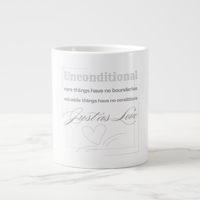 Unconditional Love Quote  Large Coffee Mug (Front)
