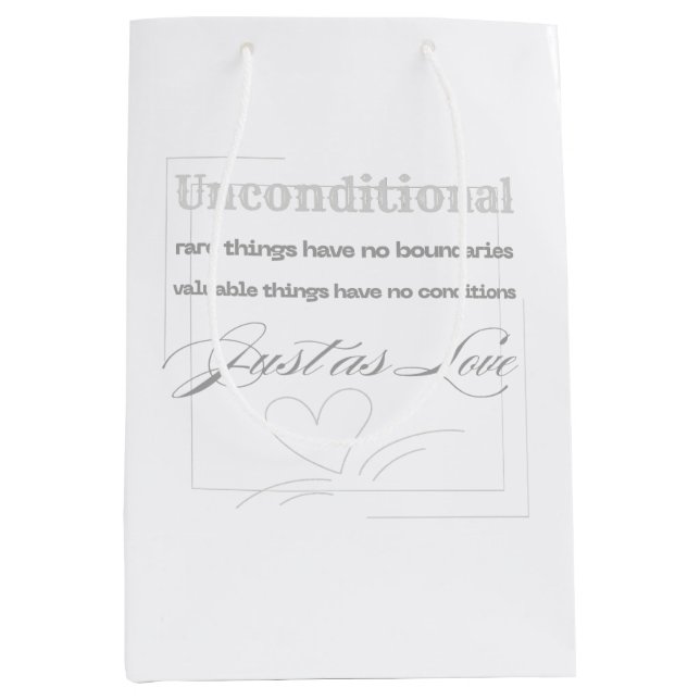 Unconditional Love Quote  Medium Gift Bag (Front)