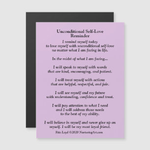 Unconditional self-love reminder magnet