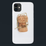 Uncorked Champagne Celebration iPhone 11 Case<br><div class="desc">A champagne cork sits over a white backdrop.</div>
