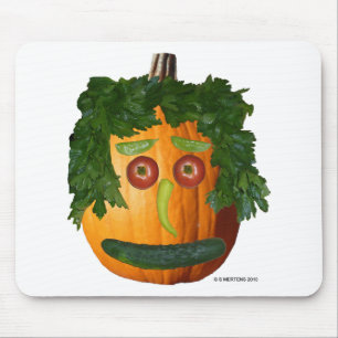 Uncut Pumpkin Face Mouse Pad