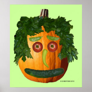 Uncut Pumpkin Face Poster