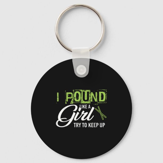 Und Like A Girl Try To Keep Up Workout  Keychain (Front)