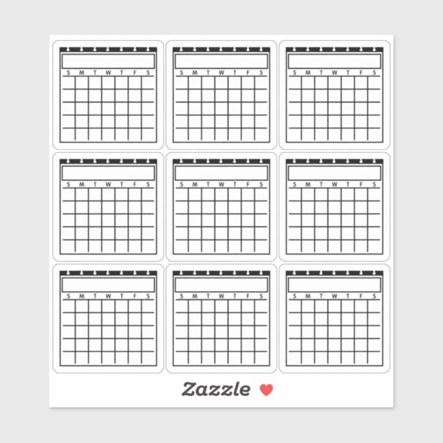 Undated Blank Calendars Planner (Sheet)