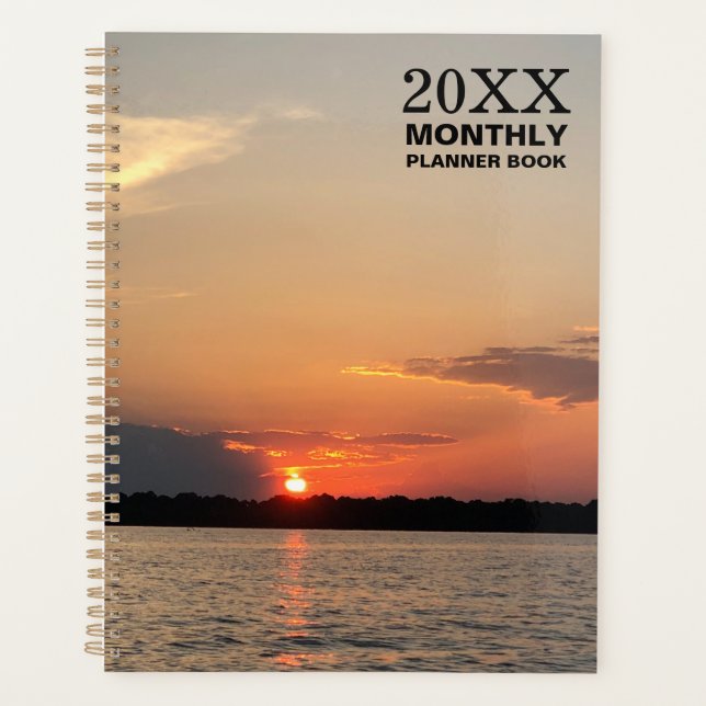 Undated Monthly Sunset Planner Book (Front)