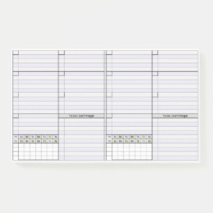 Undated Weekly 2-per Page Post-it Notes