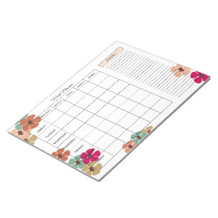 Undated Weekly Meal Planner with Shopping List Notepad