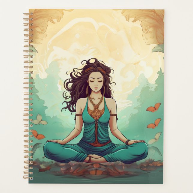 Undated Yearly Planner Monthly Weekly Yoga (Front)