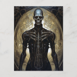 Undead Cyborg Sci-Fi Horror Art Postcard