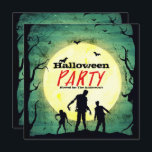 Undead Zombies Zombie Halloween Party Invitation<br><div class="desc">customize for your event. The Party Text is removable or can be re-positioned.
Designed by Freepik</div>